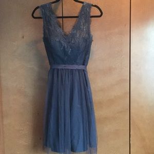 BHLDN navy blue lace dress